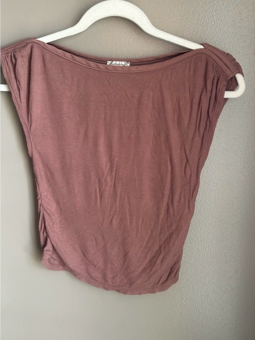 Free People Intimately Mauve Ruched Boatneck Muscle Tank Size S - Picture 4 of 10